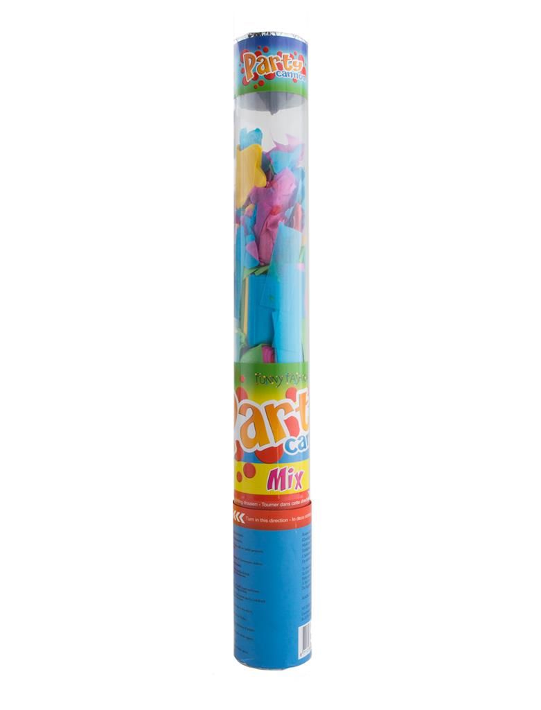 Transparante confettikanon 40cm multicolor
