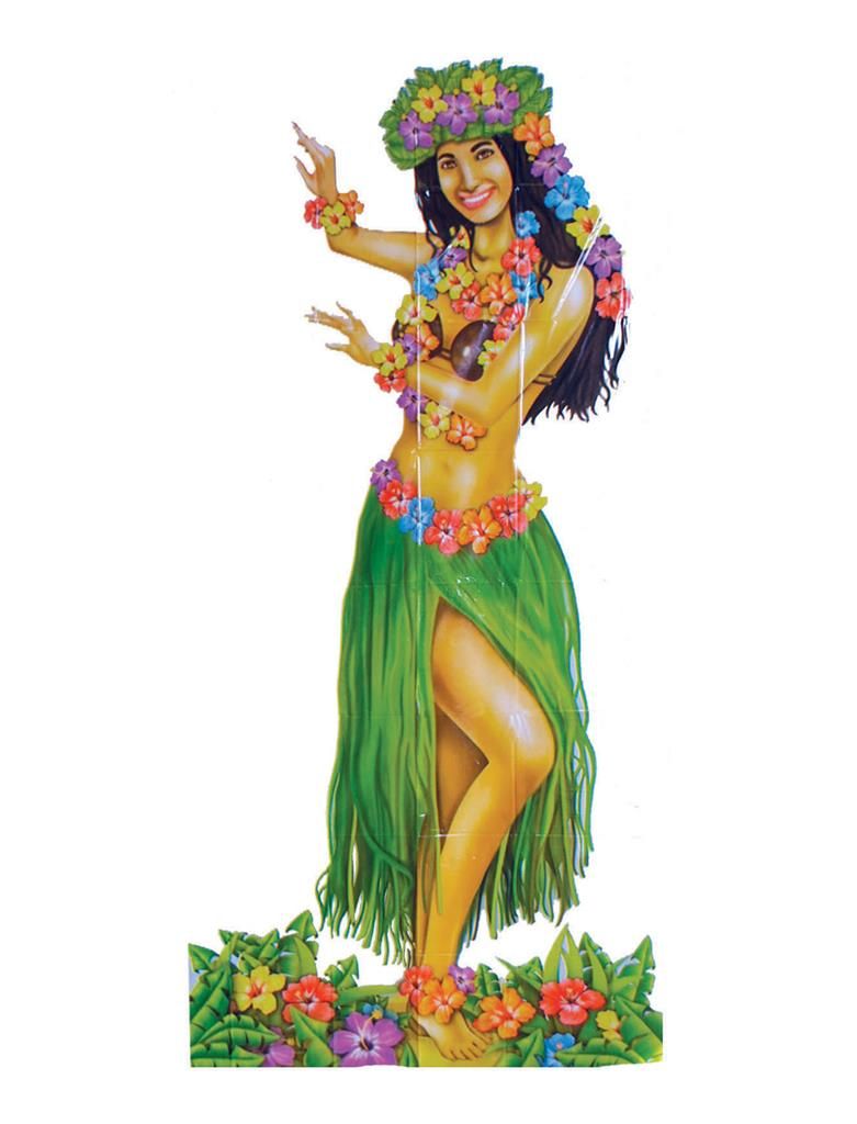 Wanddecoratie hawaïaanse vrouw 60 x 152cm