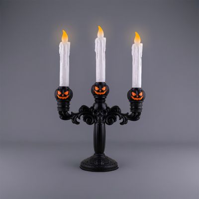 Skelett-Kerzenleuchter mit 3 LED kerzen