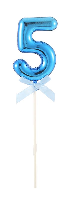 Topper für Kuchen Zahl 5 blau