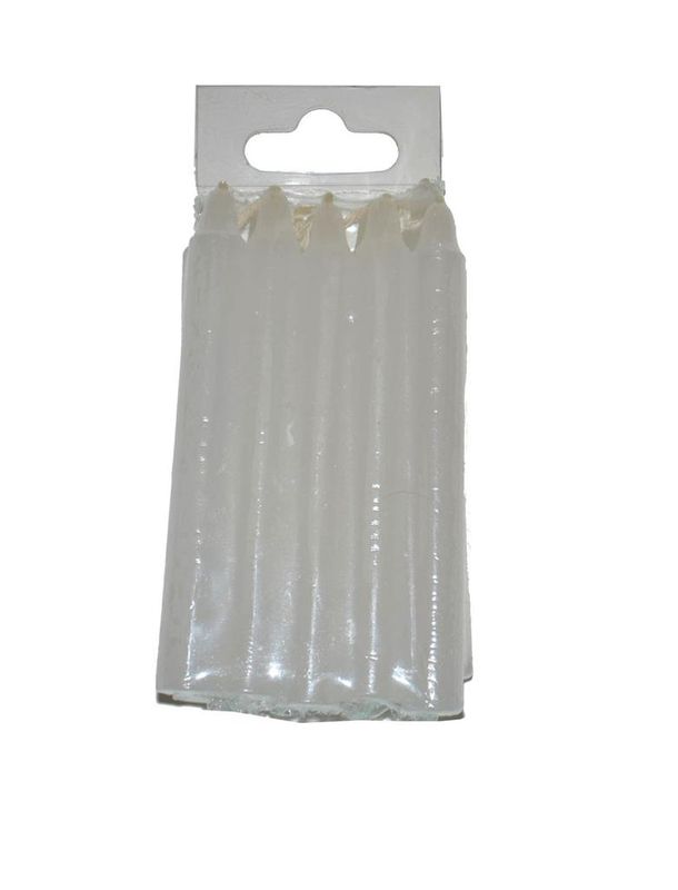 10 Kerzen für Lampions 10cm weiß