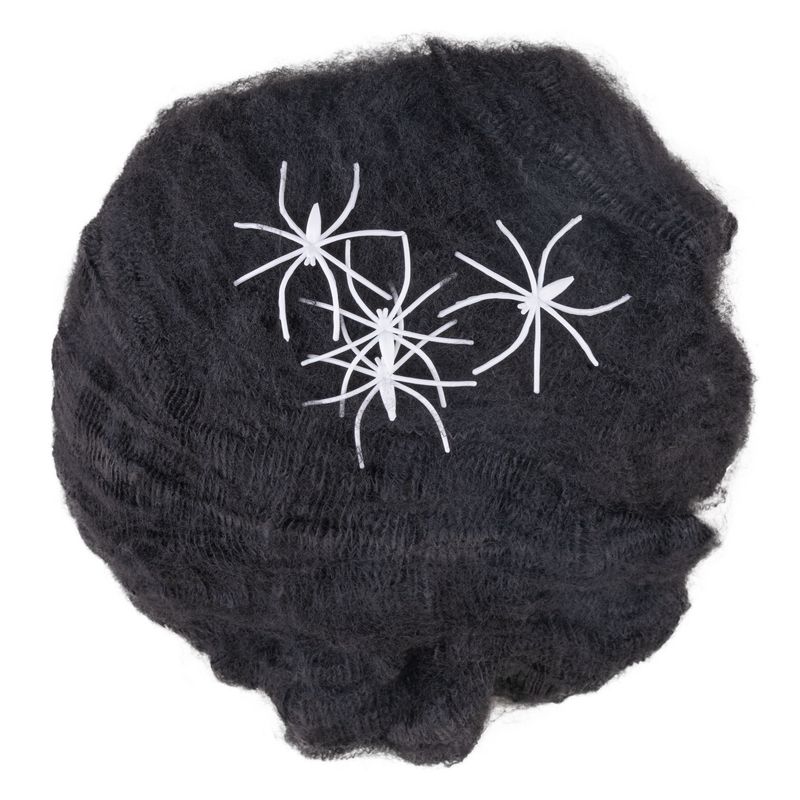 Spinnengewebe 60g Schwarz mit 4 weißen Spinnen Spinnengewebe 60g Schwarz mit 4 weißen Spinnen