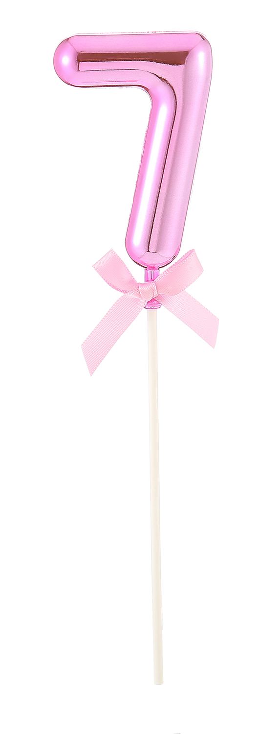 Topper für Kuchen Zahl 7 rosa