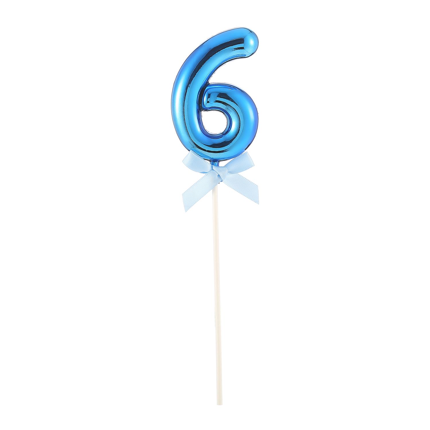 Topper voor taart cijfer 6 blauw Topper voor taart cijfer 6 blauw