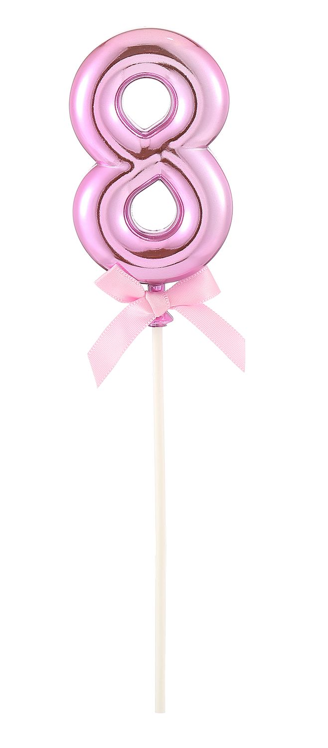 Topper für Kuchen Zahl 8 rosa