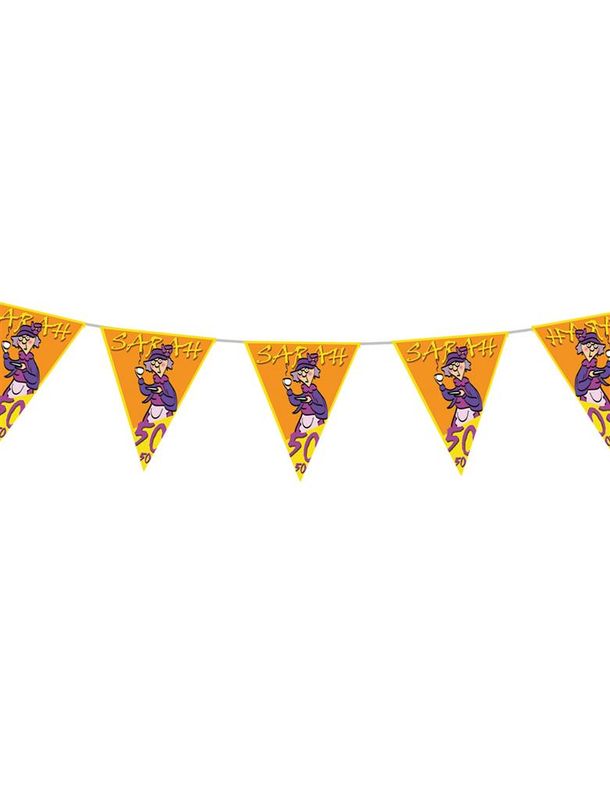 Wimpelkette mit 10 Sarah-Fahnen 5 m