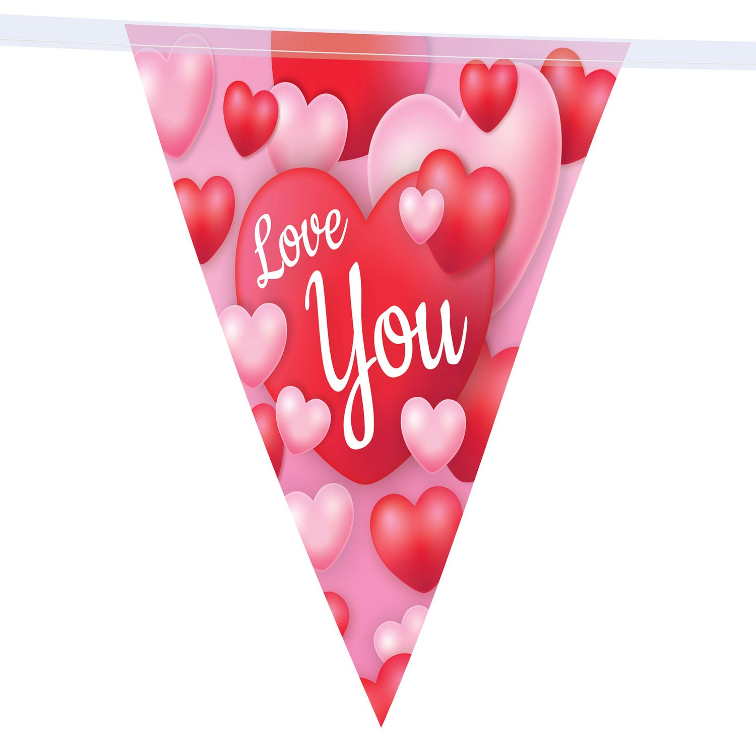 Wimpelkette 5m 10 Fahnen Love You