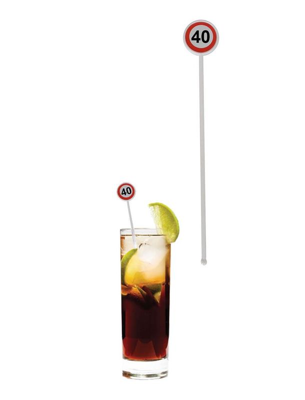 Cocktailrührstäbe 40. Geburtstag 12er-Pack