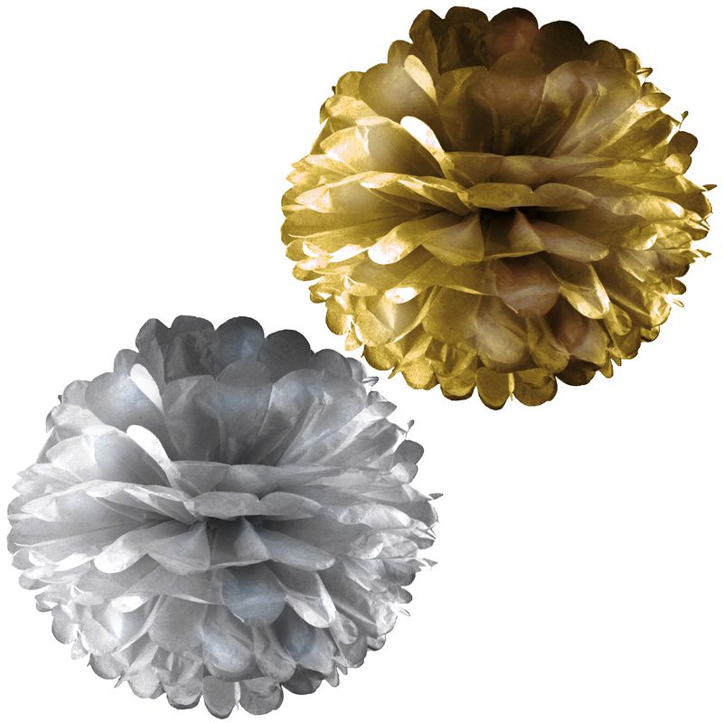 2 Pompons 50cm 2 Farben