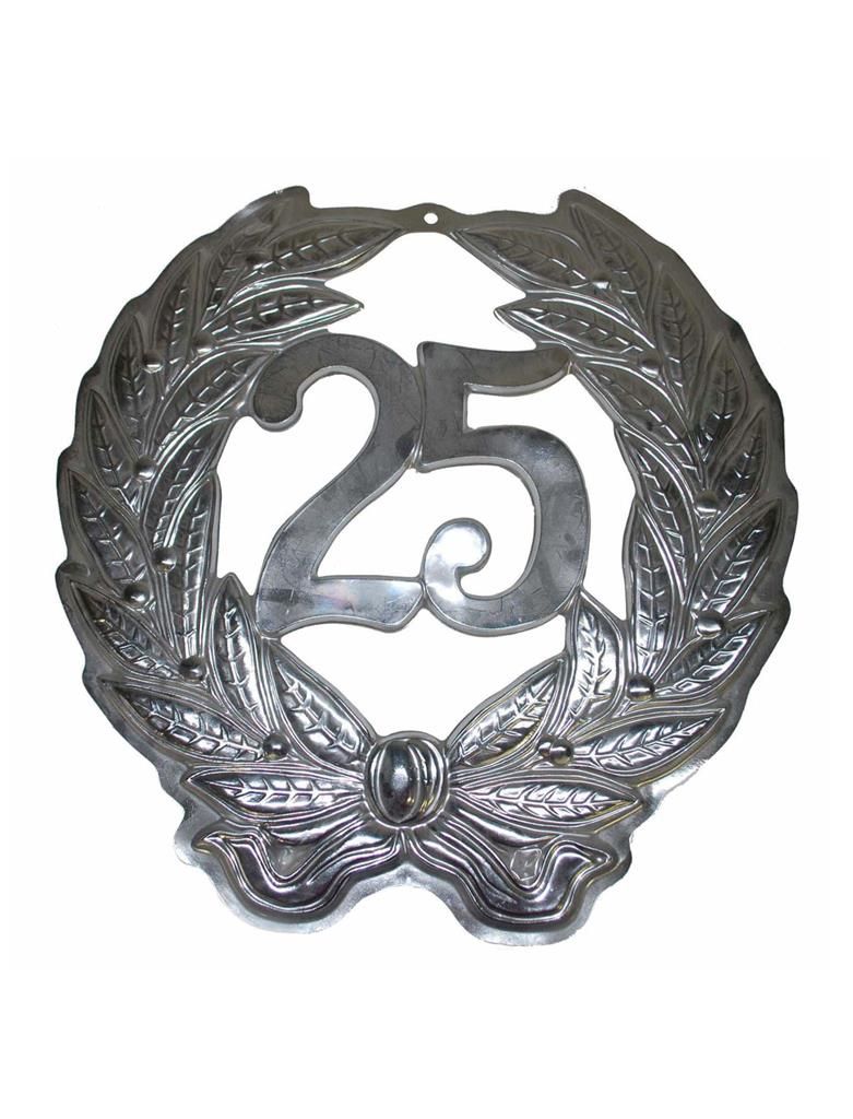 Wanddeko Jubiläum 25 Jahre silber