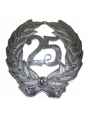Wanddeko Jubiläum 25 Jahre silber
