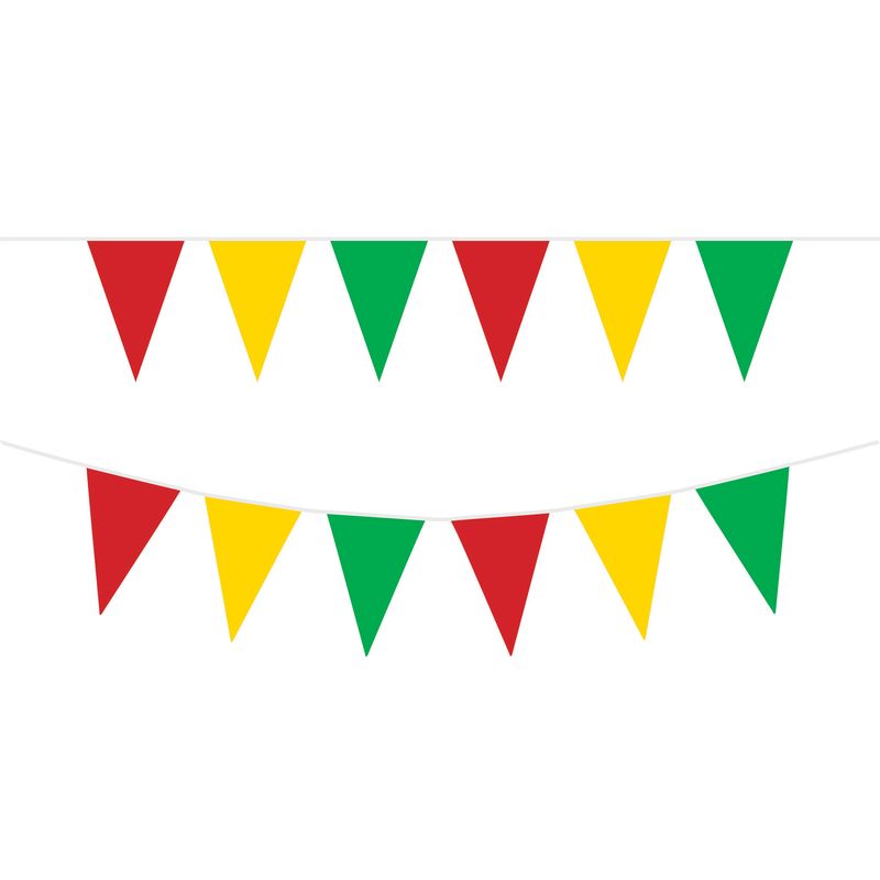 Wimpelkette rot gelb grün mit 48 Fahnen 30m
