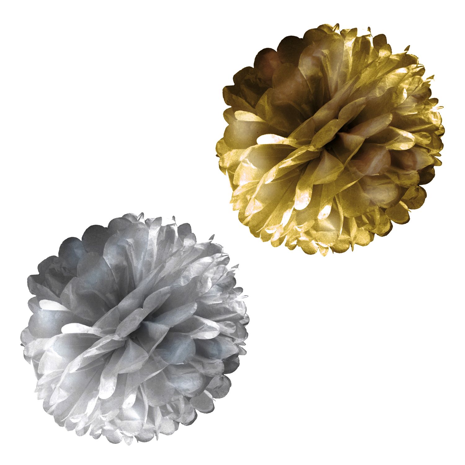 2 Pompons 30cm 2 Farben