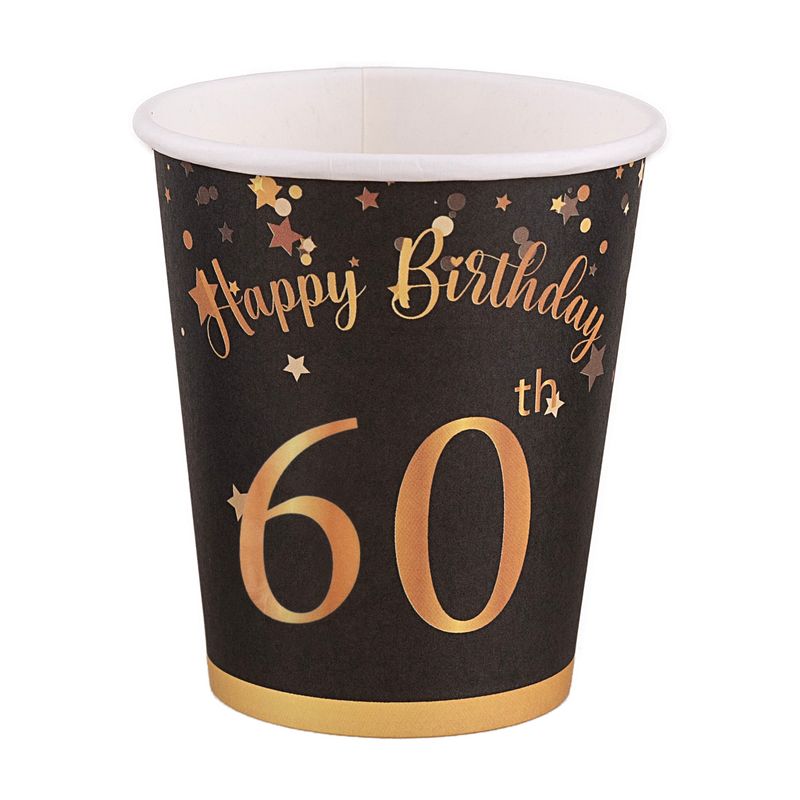 8 Pappbecher Happy Birthday 60 Jahre