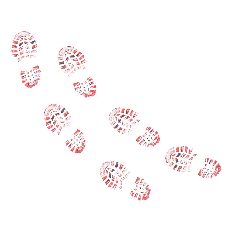 3 Paar blutige Schuhabdrücke