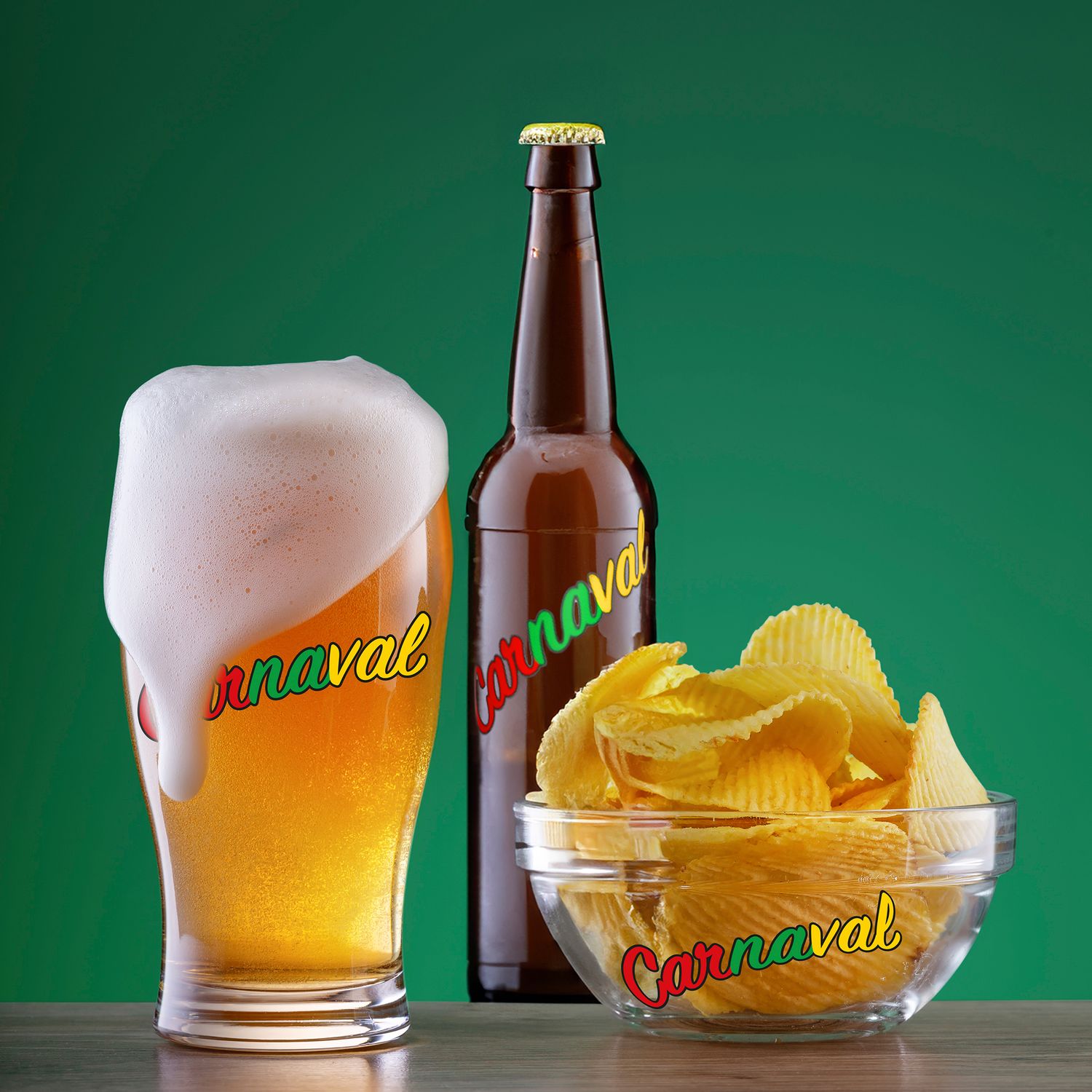 6 stickers voor drinkglas Carnaval