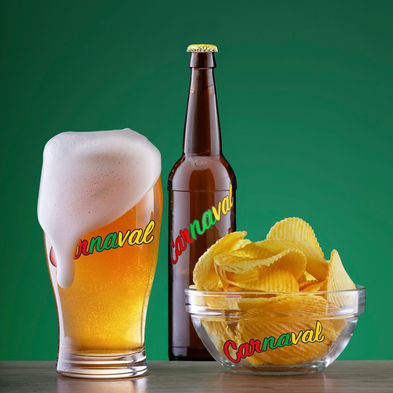 6 Aufkleber für Trinkglas Carnaval