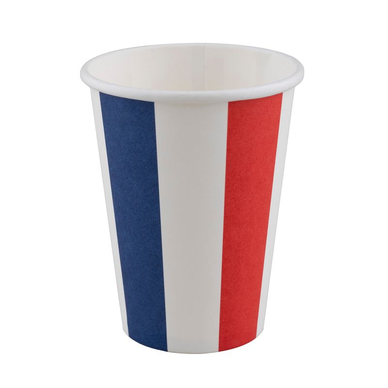 8 Pappbecher Blau/Rot/Weiß