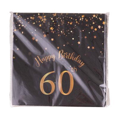 Servietten Happy Birthday 60 Jahre 20er-Pack