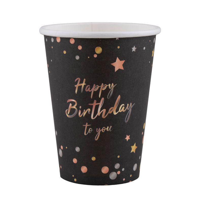 8 Pappbecher Happy Birthday