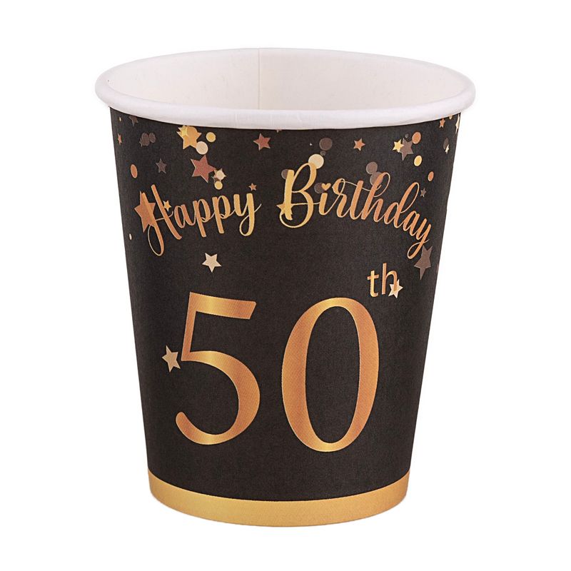 8 Pappbecher Happy Birthday 50 Jahre