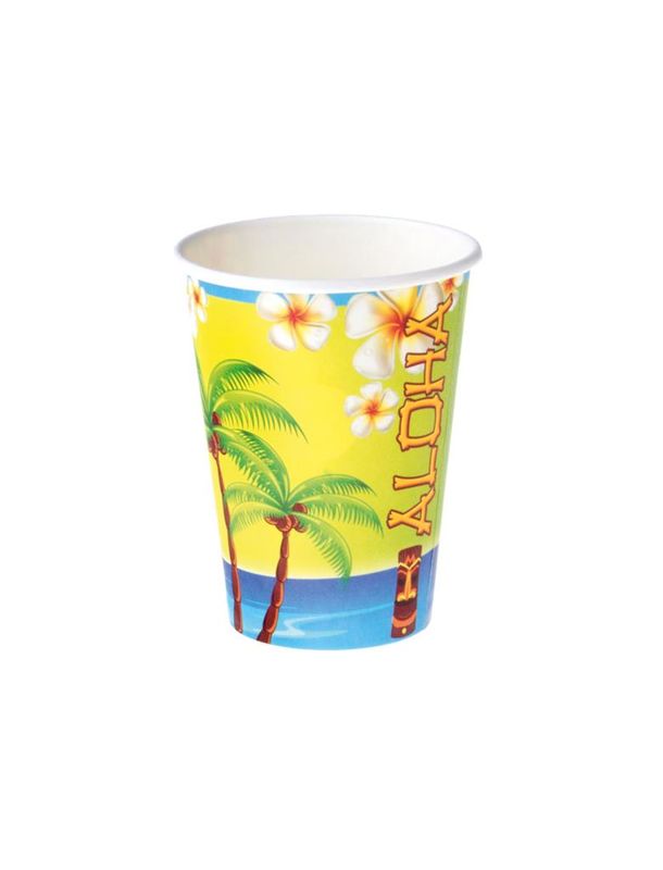 8 Pappbecher Aloha