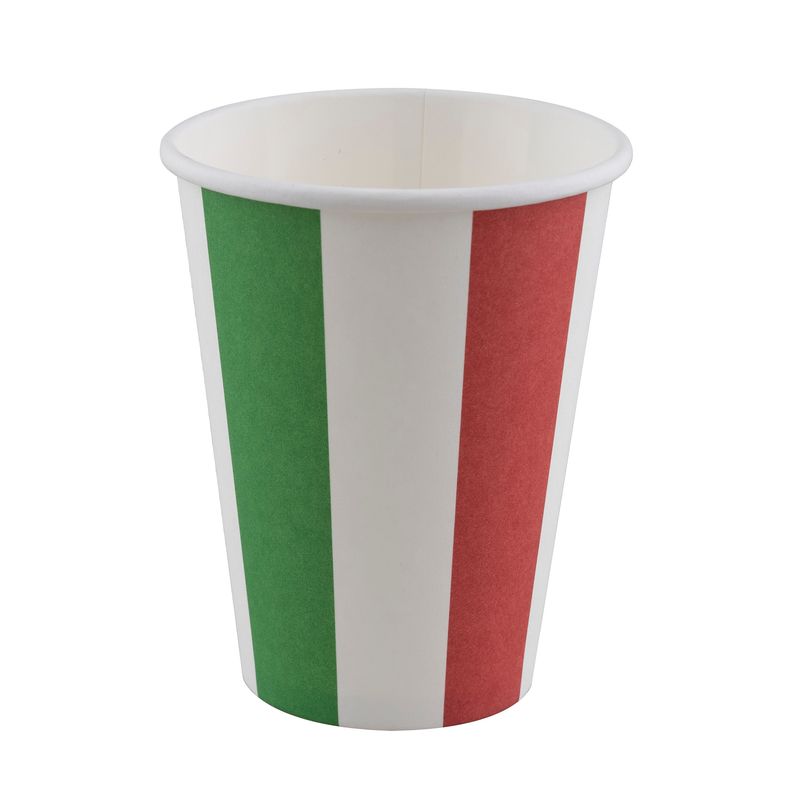 8 Pappbecher Grün/Weiß/Rot