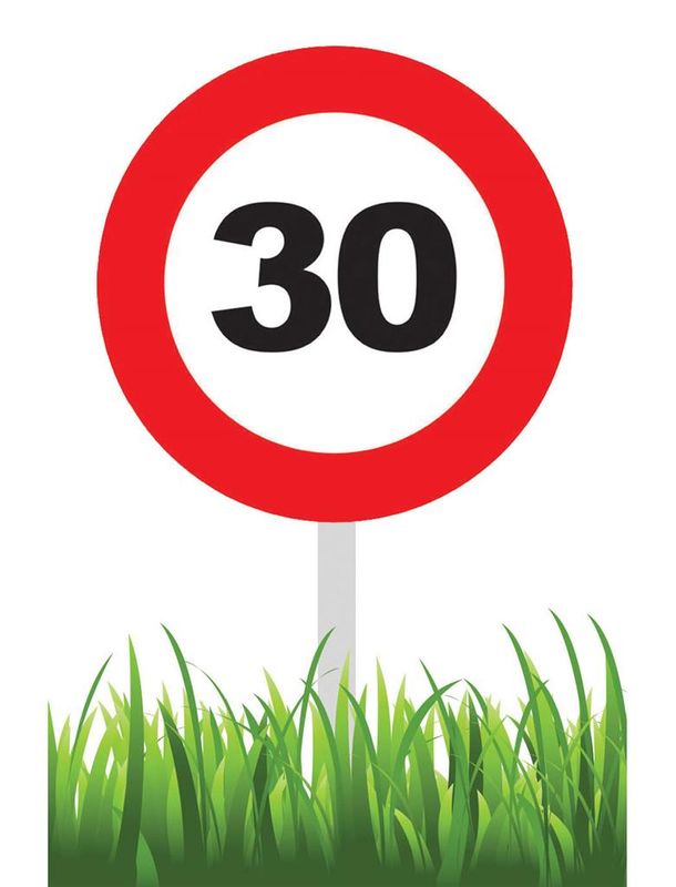 Gartenschild Traffic 30 Jahre
