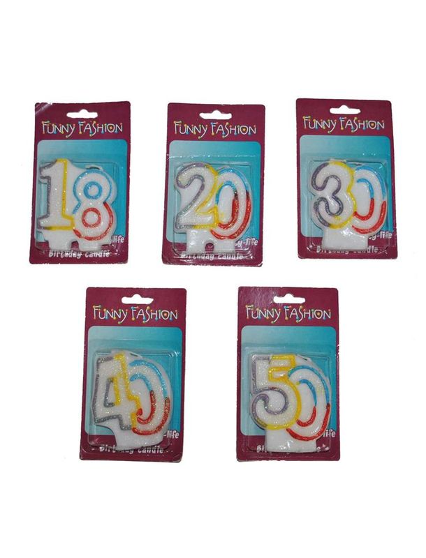 Geburtstagkerze 8cm Ziffer 18 20 40 oder 50