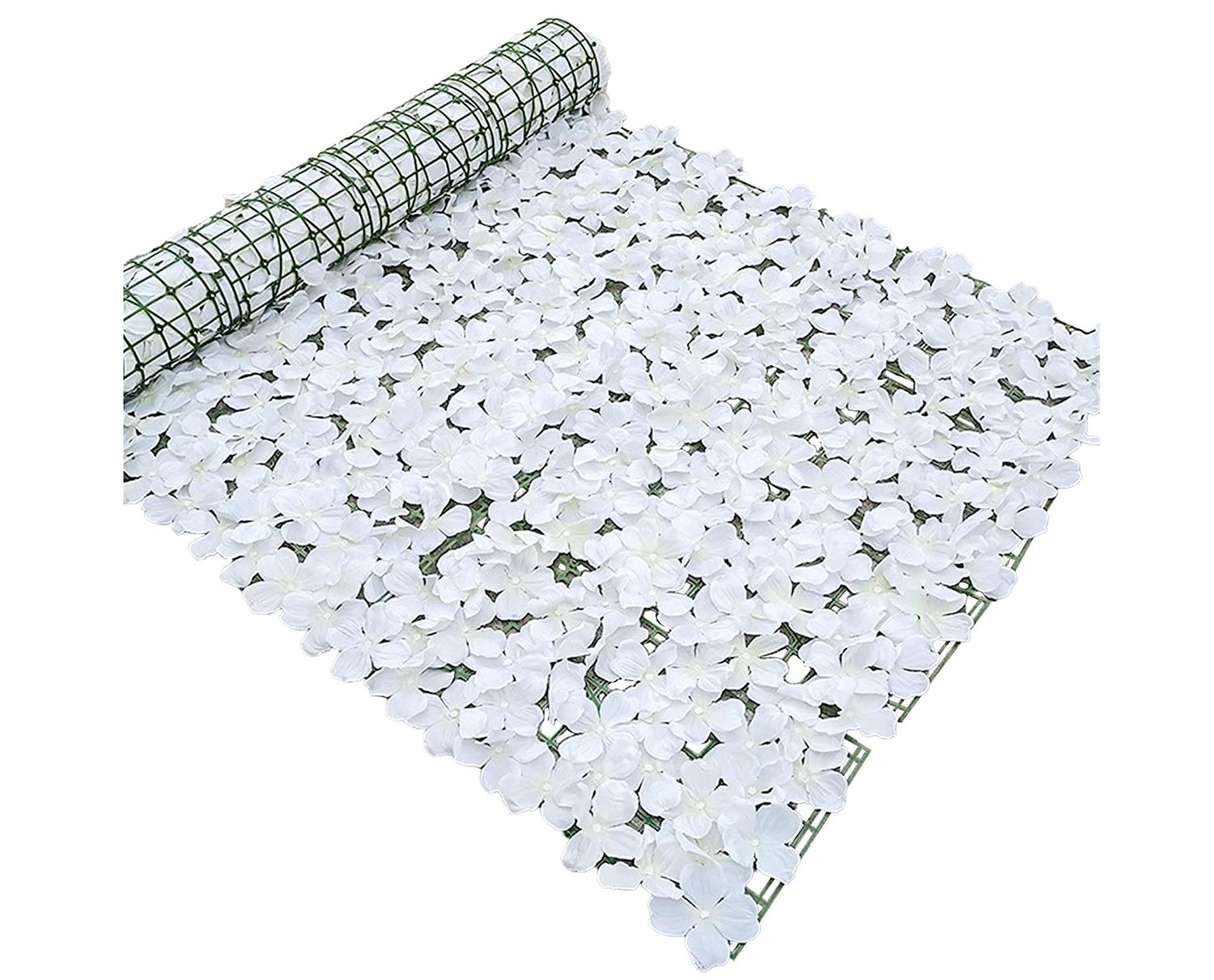 Blumenwand Weiss auf Rolle 100 x 300cm