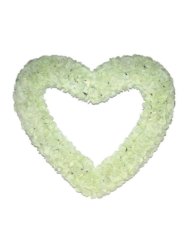 Deko Herz mit Röschen weiß