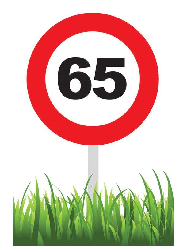 Gartenschild Traffic 65 Jahre