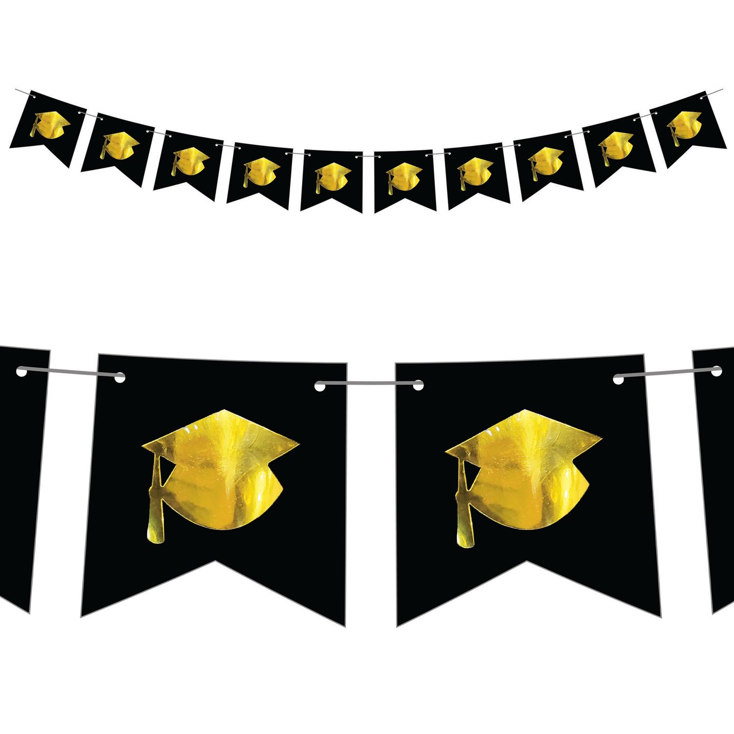 Girlande 5 m Graduation Party Schwarz Gold