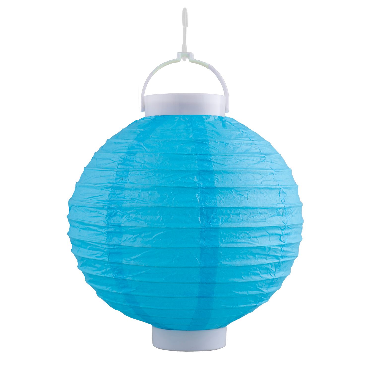 Papierlaterne blau 20cm mit Licht