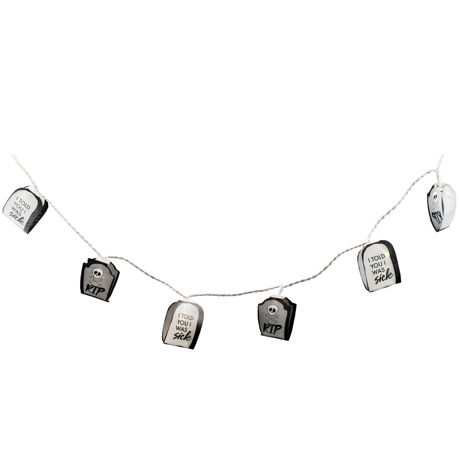 Lichterkette mit 10 Grabsteinen 170cm