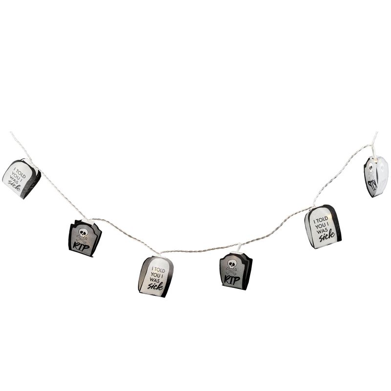 Lichterkette mit 10 Grabsteinen 170cm Lichterkette mit 10 Grabsteinen 170cm