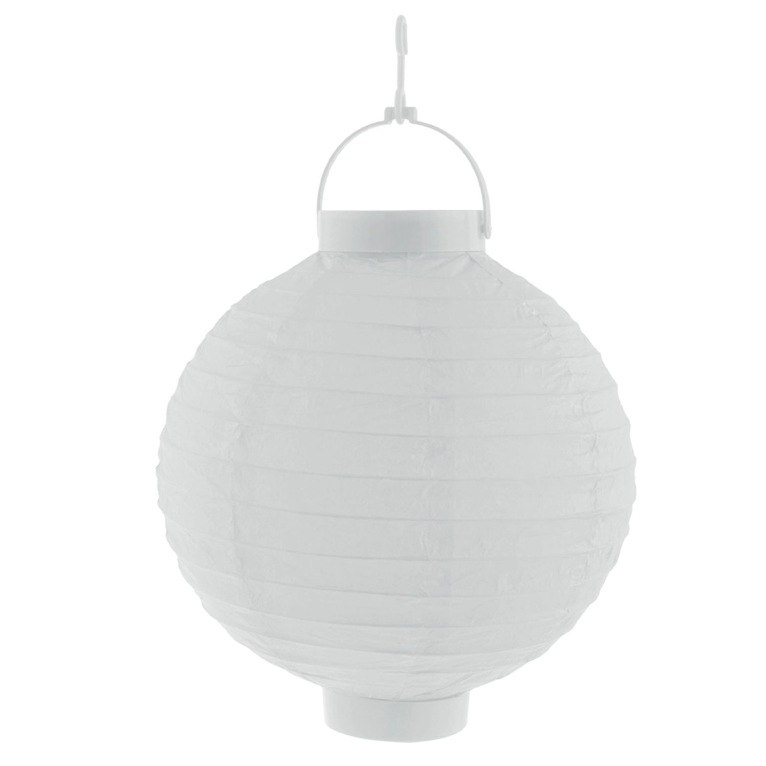 Lampion papier wit 20cm met licht Lampion papier wit 20cm met licht