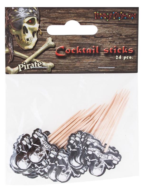 Cocktailspieße Piraten 24er-Pack