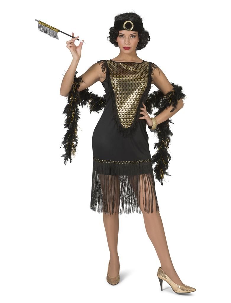 Charleston-fransenjurk “Great Gatsby” Zwart/Goud Charleston-fransenjurk “Great Gatsby” Zwart/Goud