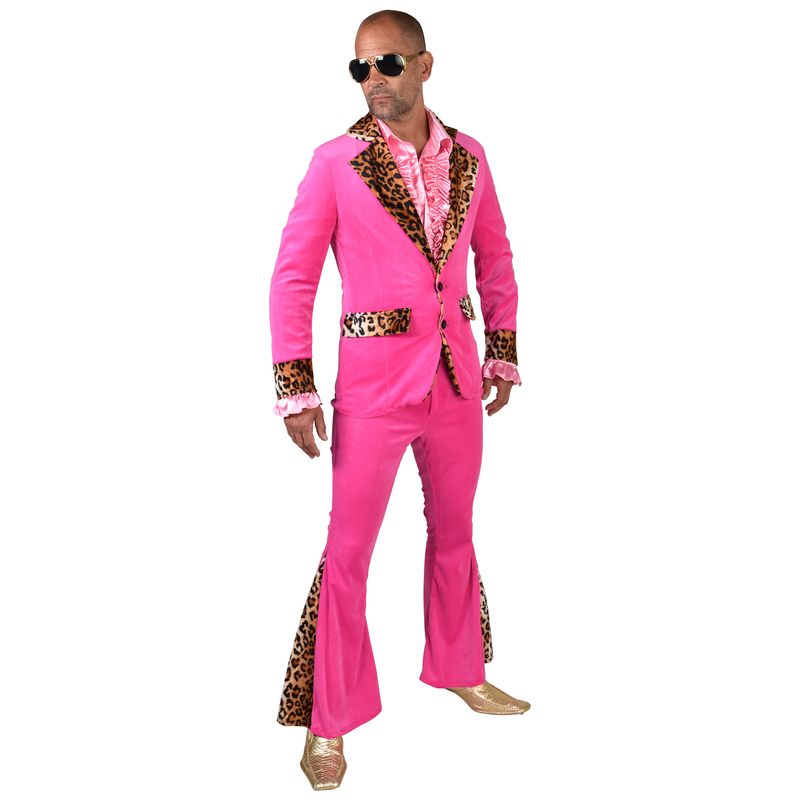 Anzug Zuhälter Nicky Samt Pink