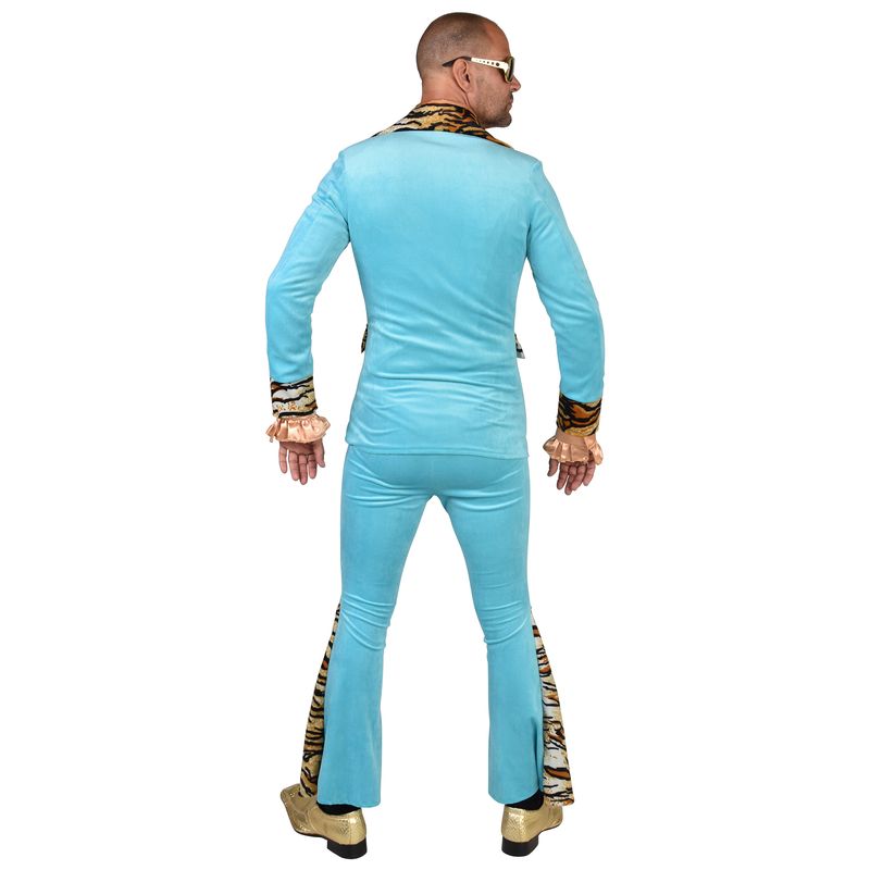 Kostuumpak Pimp Nicky Fluweel Turquoise
