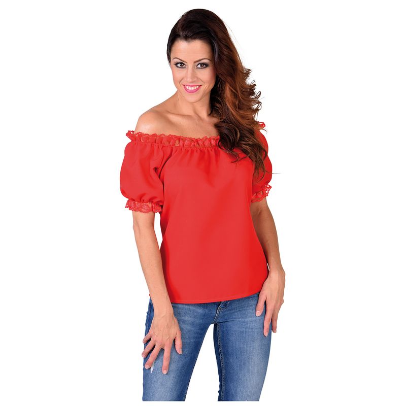 Schülterfreie Bluse Rot Schülterfreie Bluse Rot