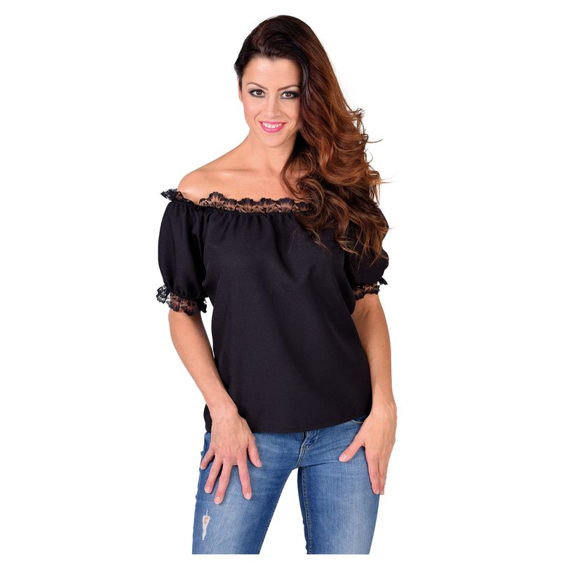 Schülterfreie Bluse Schwarz Schülterfreie Bluse Schwarz