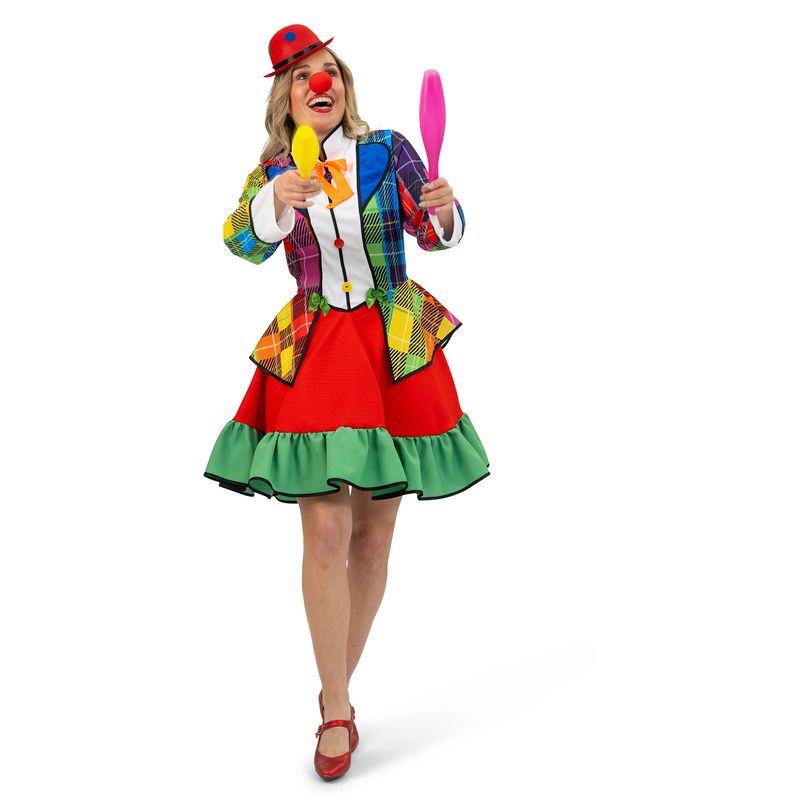 Kleid Regenbogen Clown Rose Damen