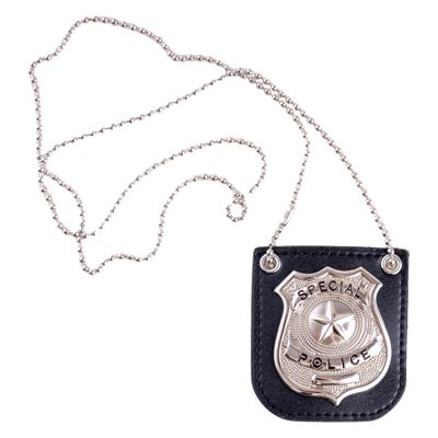 Badge politie met halsketting
