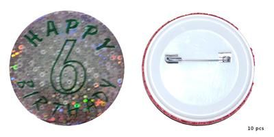 10 Badges Happy Birthday 6 jaar