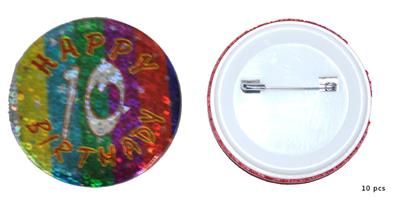 10 Abzeichen Happy Birthday 10 Jahre
