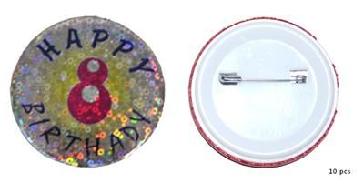 10 Abzeichen Happy Birthday 8 Jahre 10 Abzeichen Happy Birthday 8 Jahre