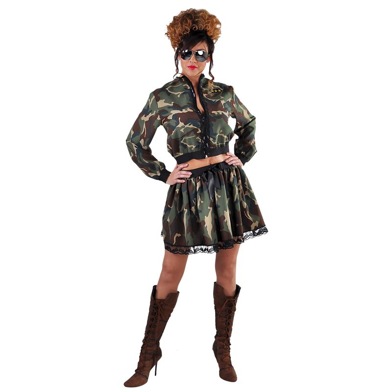 Rock Camouflage Soldatin Damen