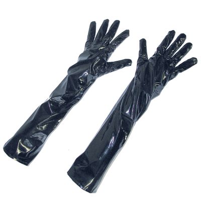Lackhandschuhe 50 cm schwarz Lackhandschuhe 50 cm schwarz